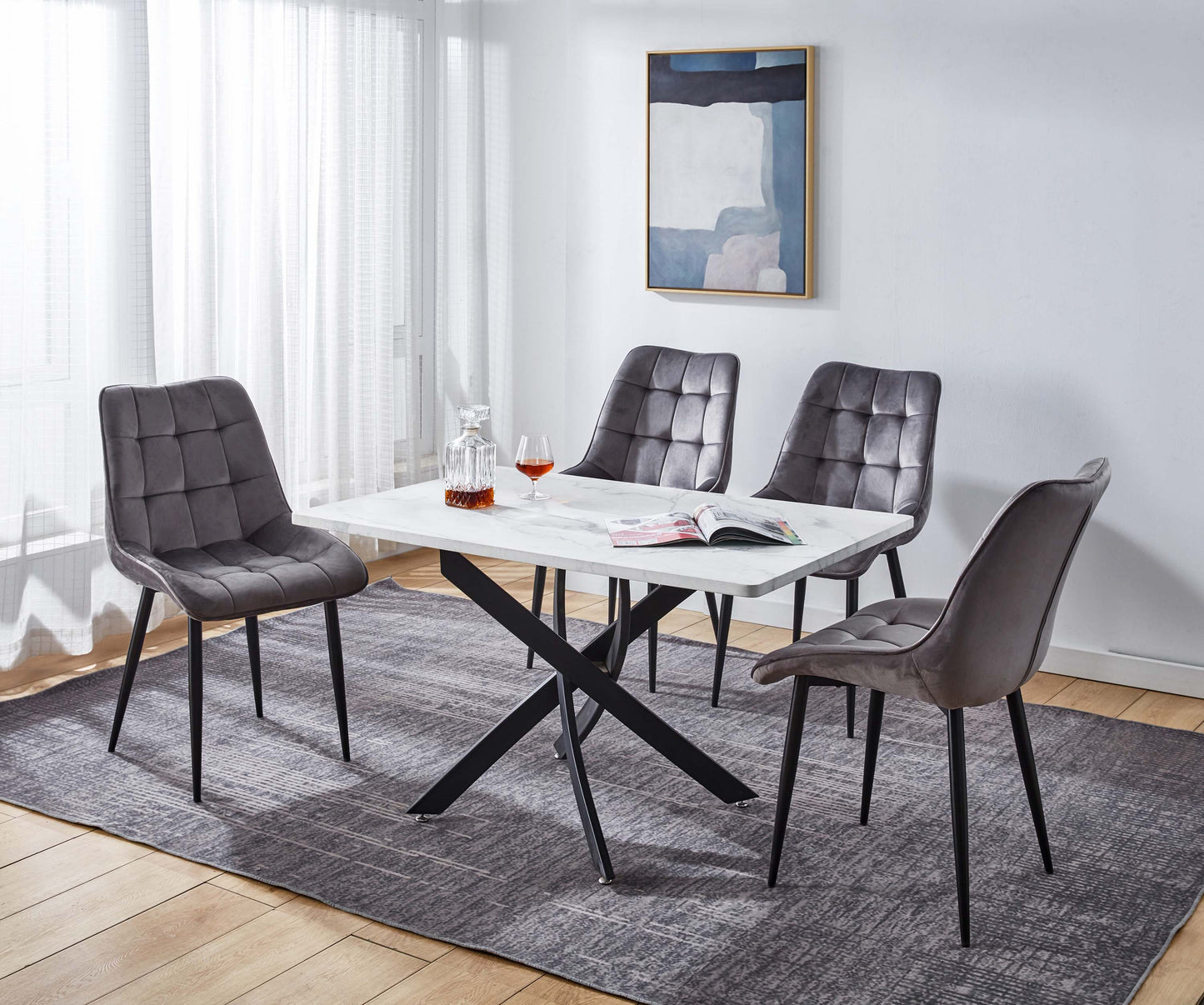 DT8120/DT8160/DT8200 Dining Table with Multiple Options of Table Top
