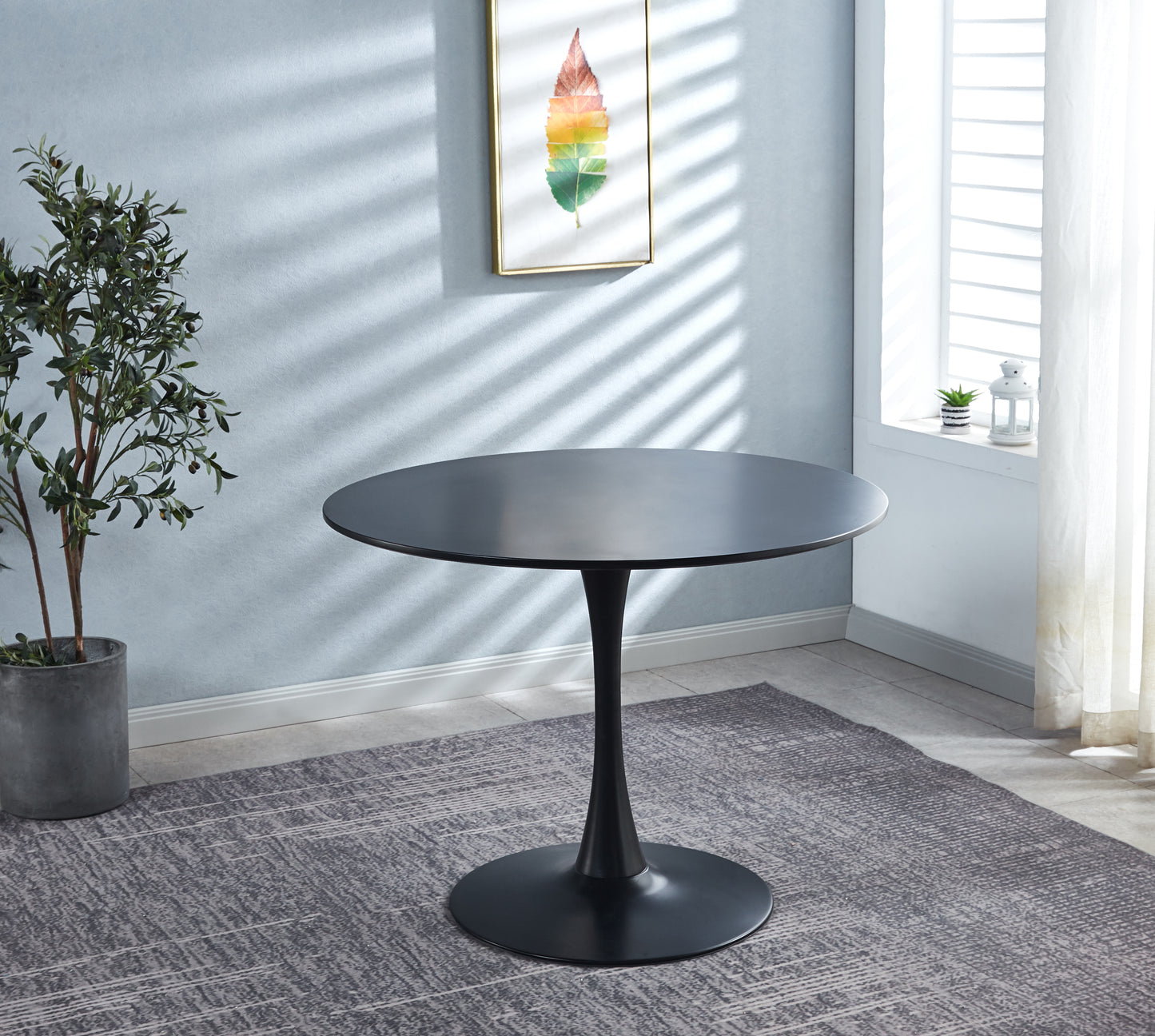 DT90 Printed Marble/ Metal Top Dining Table