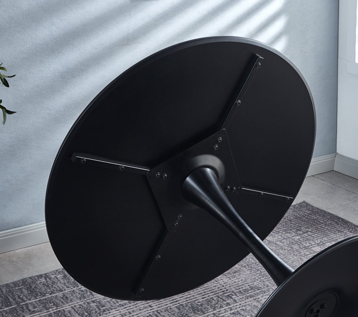 DT90 Printed Marble/ Metal Top Dining Table