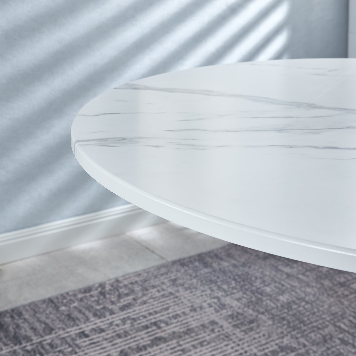 DT90 Printed Marble/ Metal Top Dining Table