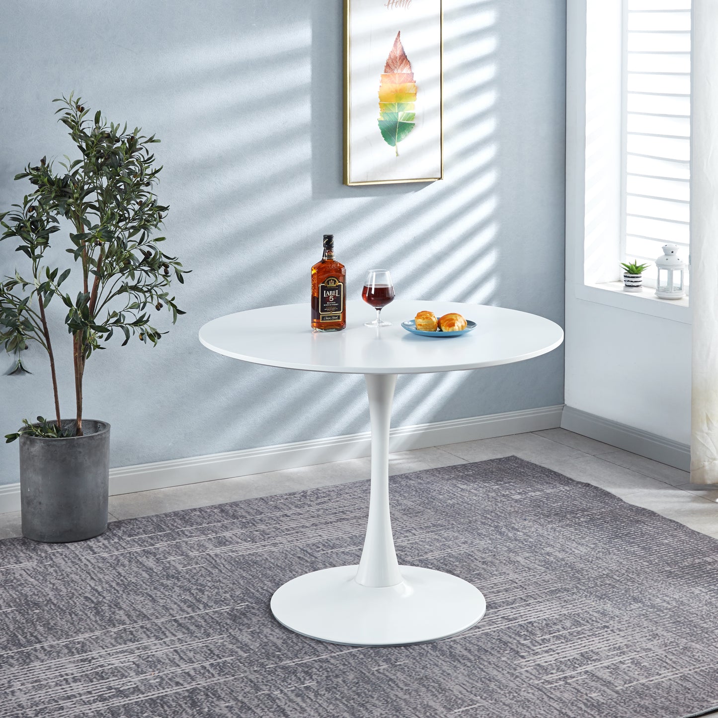DT90 Printed Marble/ Metal Top Dining Table