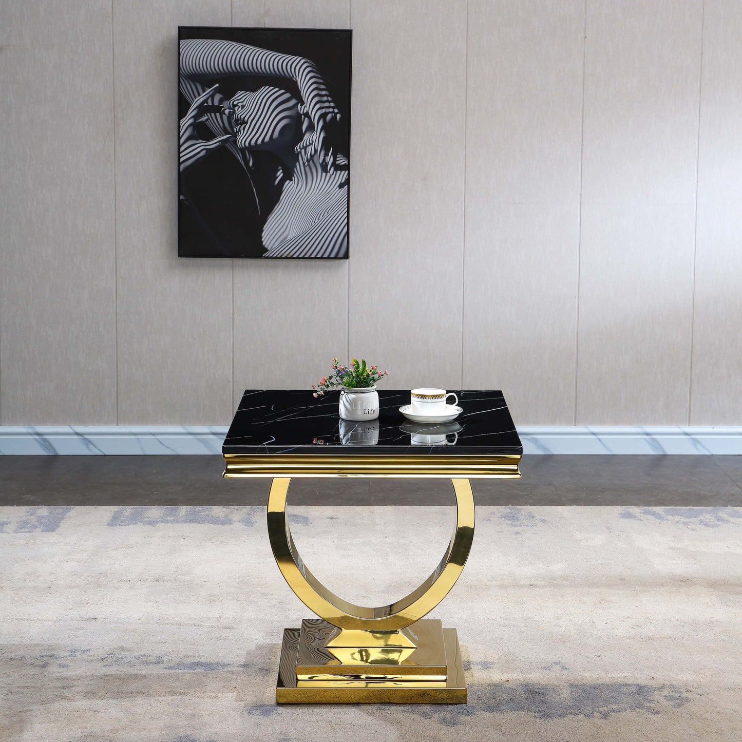 ET316 Solid Marble End Table