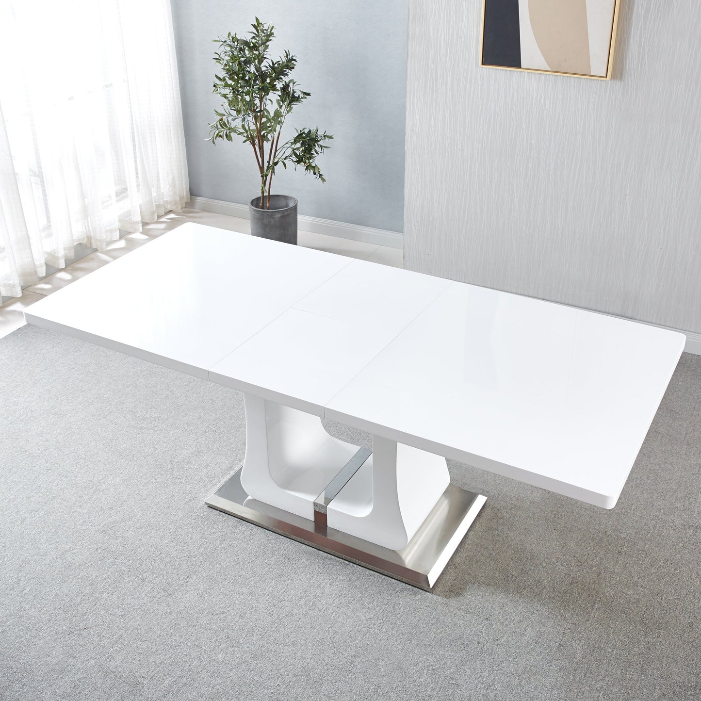 RDT219 Printed Marble Extendable  Dining Table