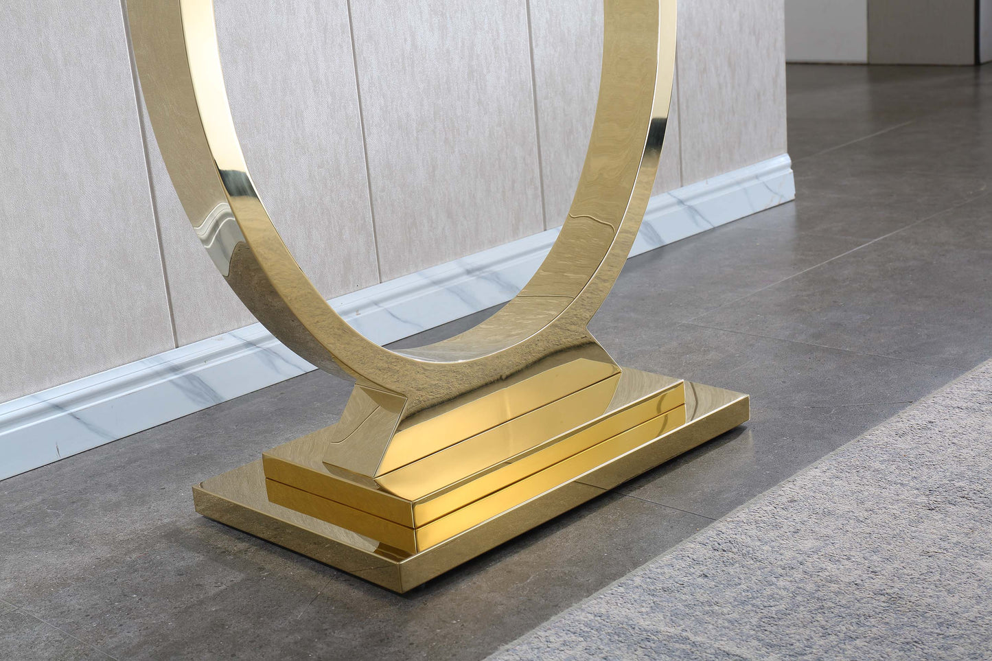 ST316 Black Marble Console Table with Gold Finish